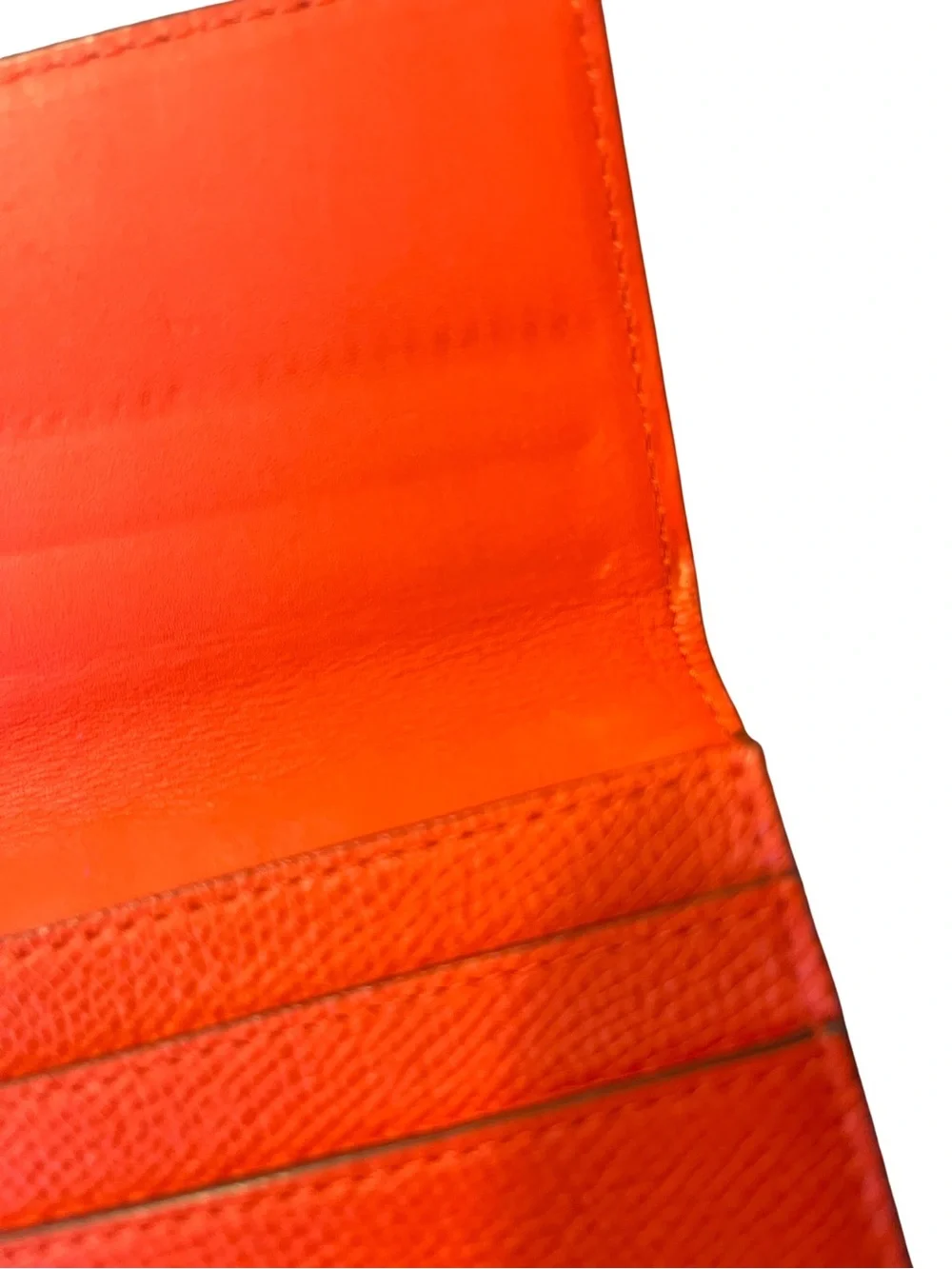 COACH Orange Pebbled Leather Continental Wallet